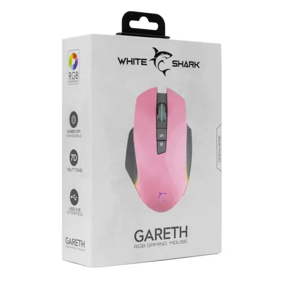 Souris WHITE SHARK Gamer GALAHAD Rose