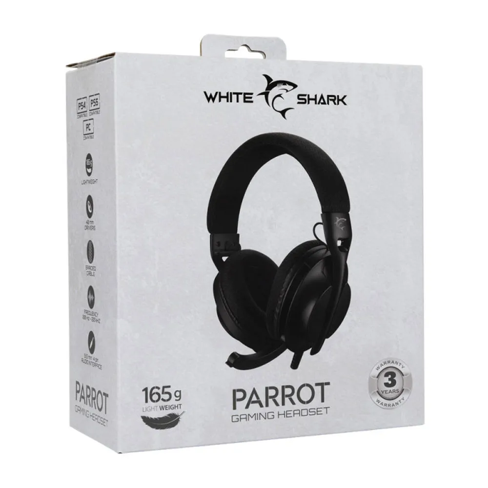 MICRO CASQUE WHITE SHARK PARROT BLACK
