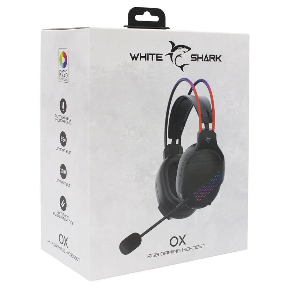 Casque WHITE SHARK Gaming OX-RGB Noir