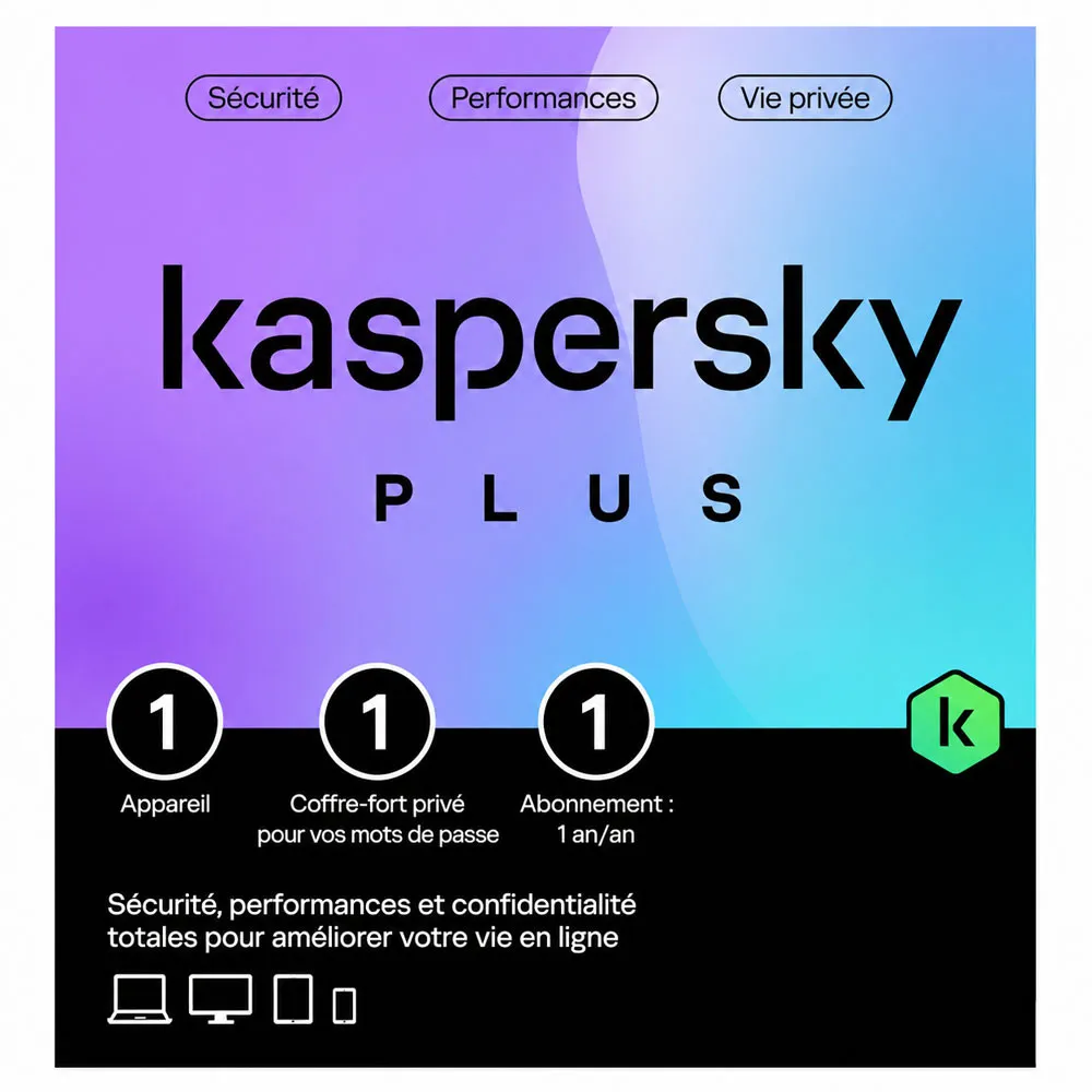 Antivirus KASPERSKY Plus 1 poste 1an