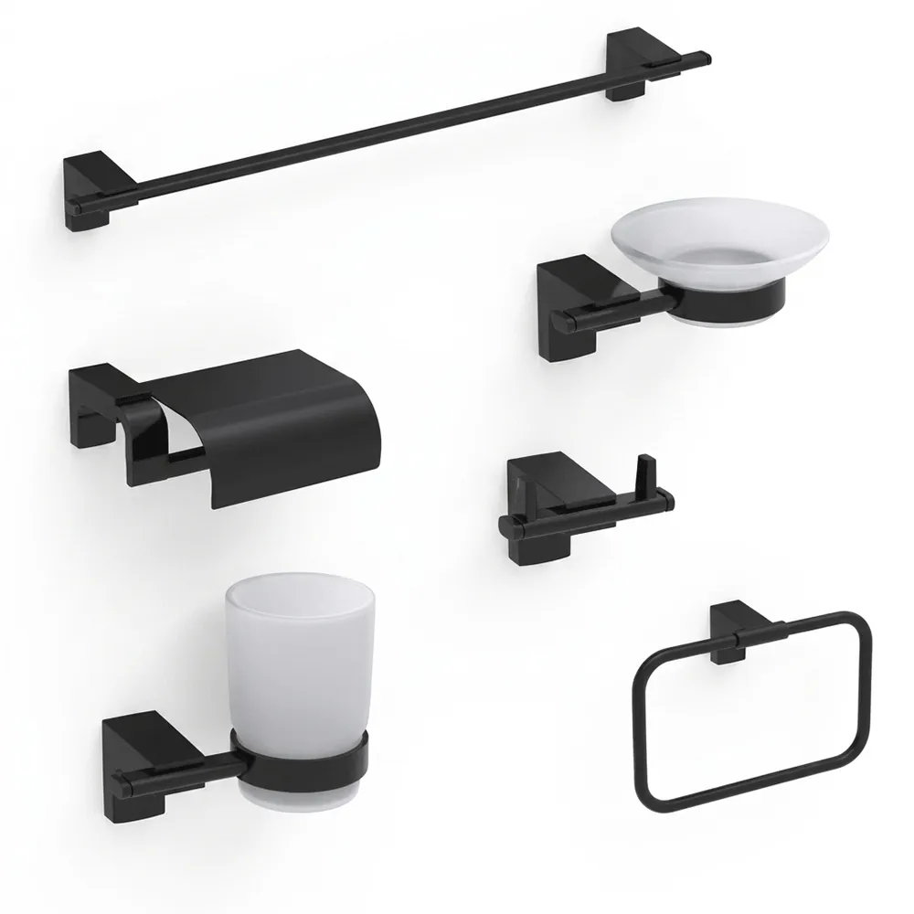 Ensemble D'accessoire Salle De Bain Noire DUXXA