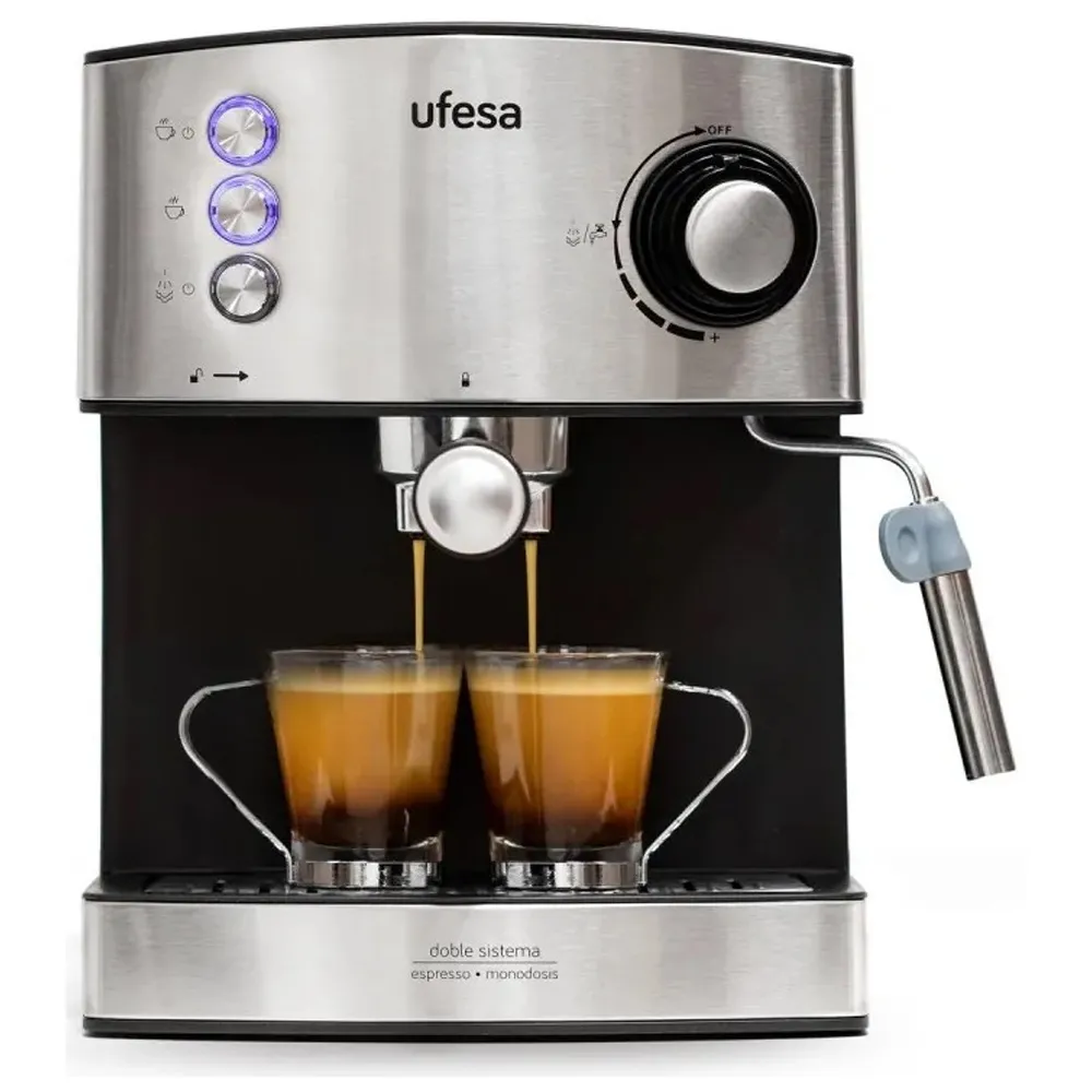 Machine à Café Expresso et Cappuccino UFESA 850W CE7240 Inox