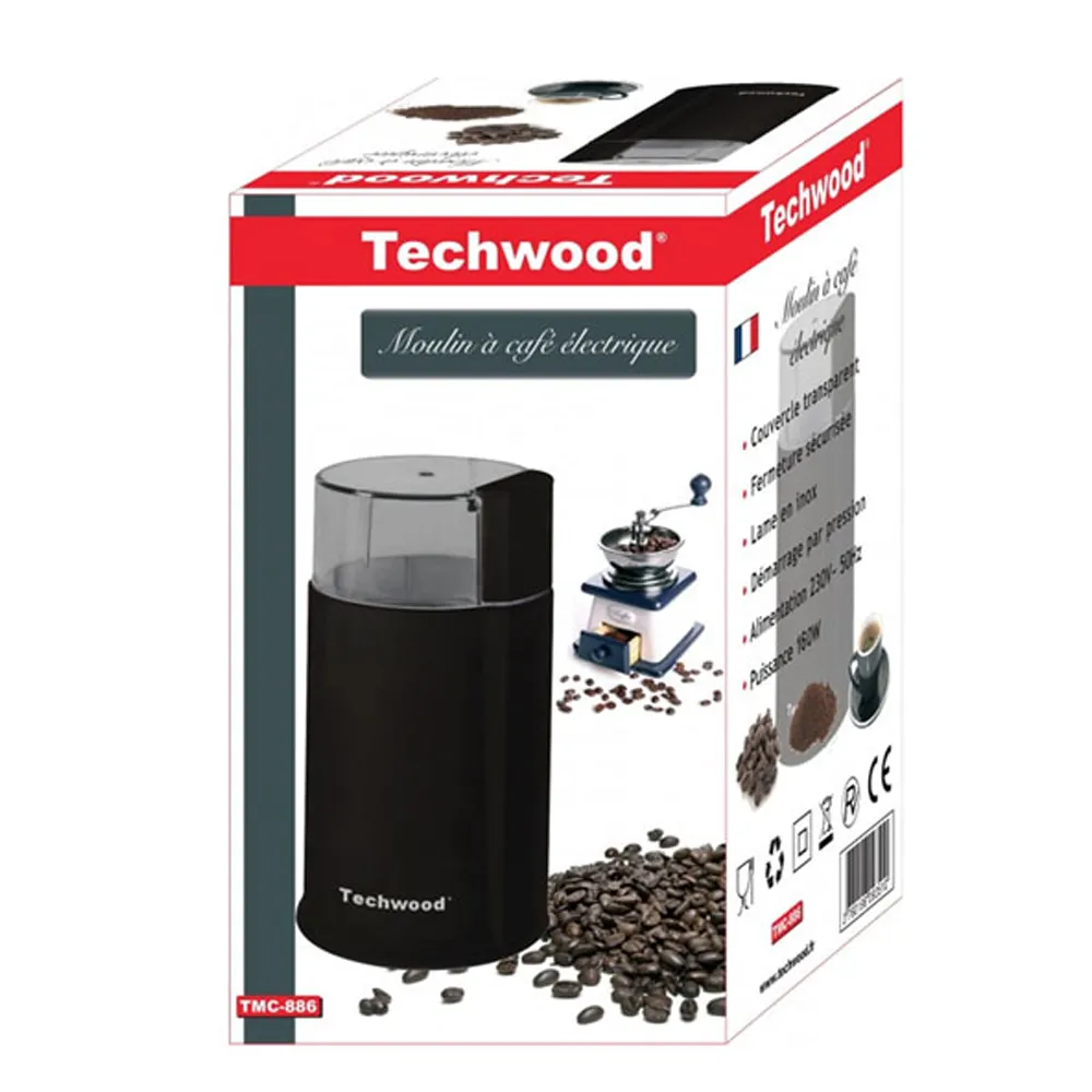 Moulin À Café Electrique TECHWOOD 160W 50g TMC-886 Noir