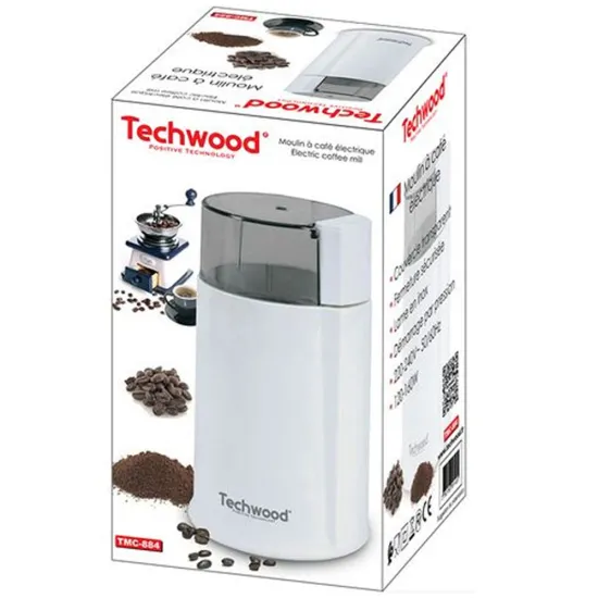 Moulin À Café Electrique TECHWOOD 160W 50g TMC-884 Blanc
