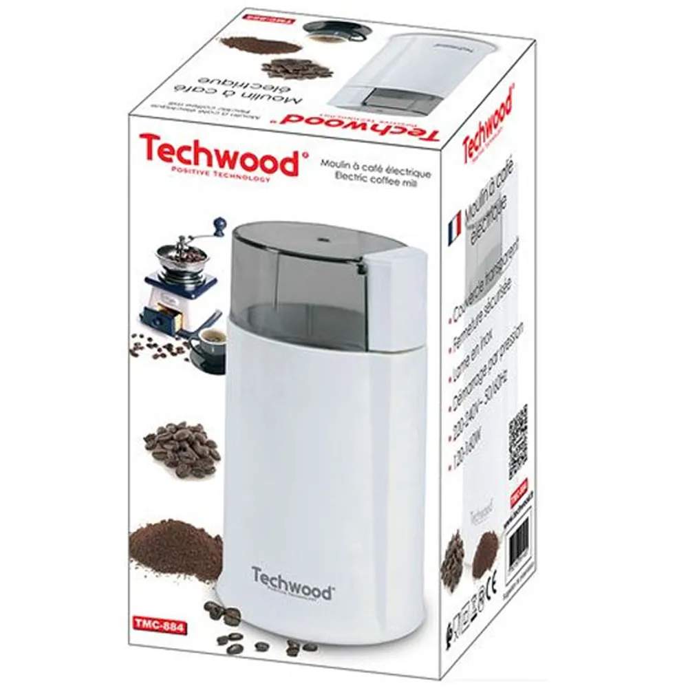 Moulin À Café Electrique TECHWOOD 160W 50g TMC-884 Blanc