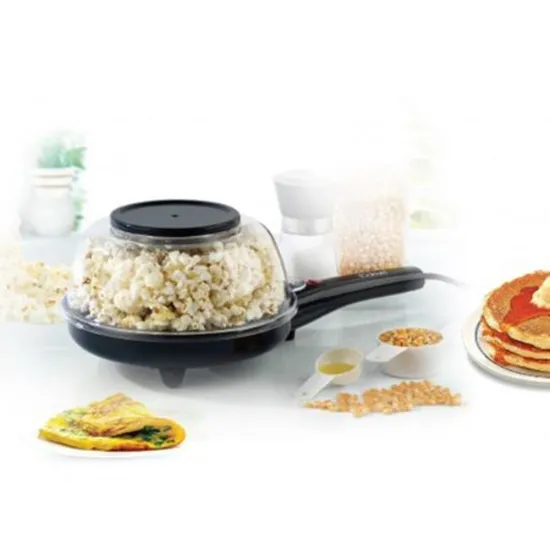 Machine 3 En 1 KIWI Omlette, Popcorn Et Crêpes 800W KSM-2418 Noir