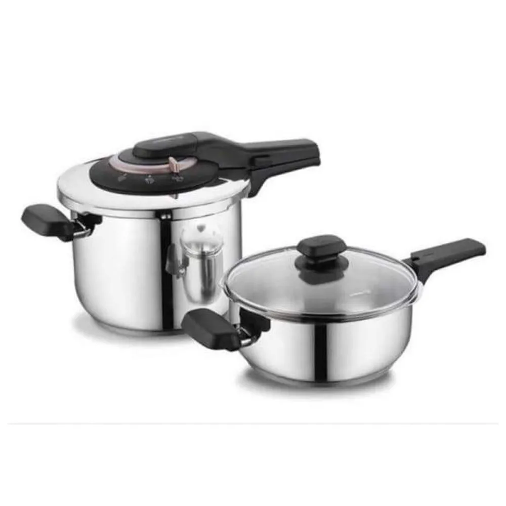 Cocotte KORKMAZ 6Litres A168+Faitout 3Litres Vita Plus