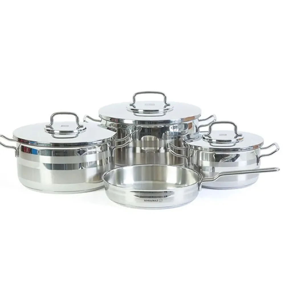 Batterie De Cuisine Korkmaz Astron A2054 7 Pièces Inox