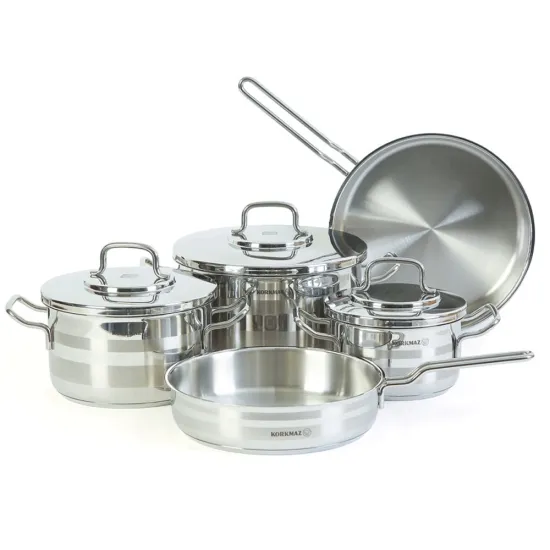 Batterie De Cuisine KORKMAZ 8 Piéce A2055 Inox