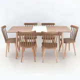 Pack Table Extensible MAJESTY + 6 Chaises HELSINKI Piètement Bois
