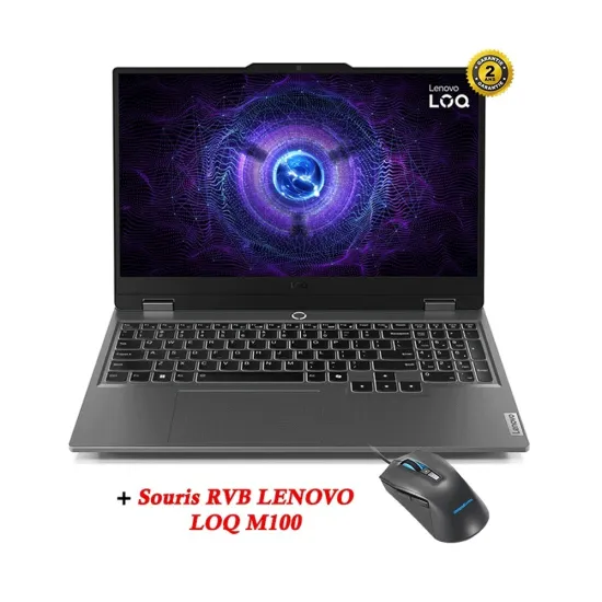 Pc Portable LENOVO LOQ-15IRX9 I7-13645HX 16Go 512Go SSD RTX 4050 6Go Gris Windows