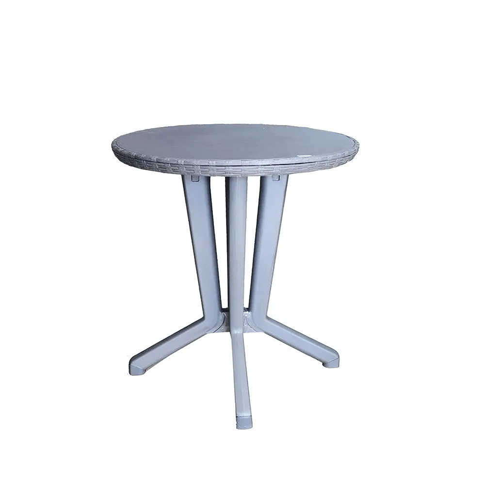 Table Rotin Rond Cross