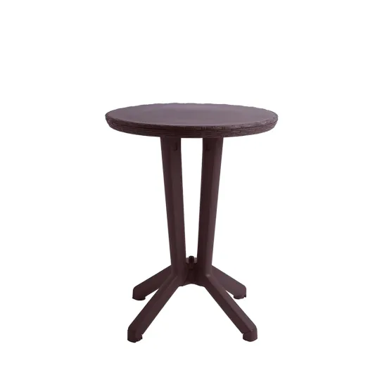 Table Rotin Rond Cross