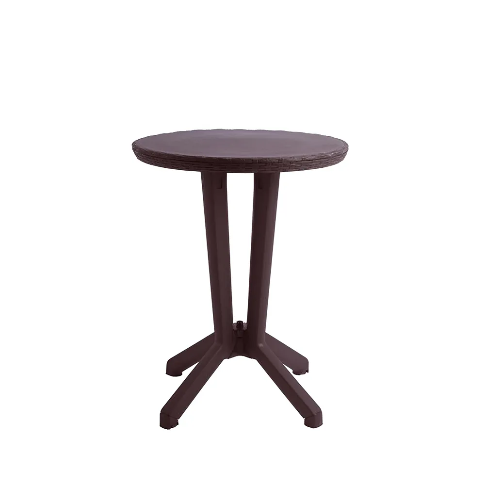 Table Rotin Rond Cross