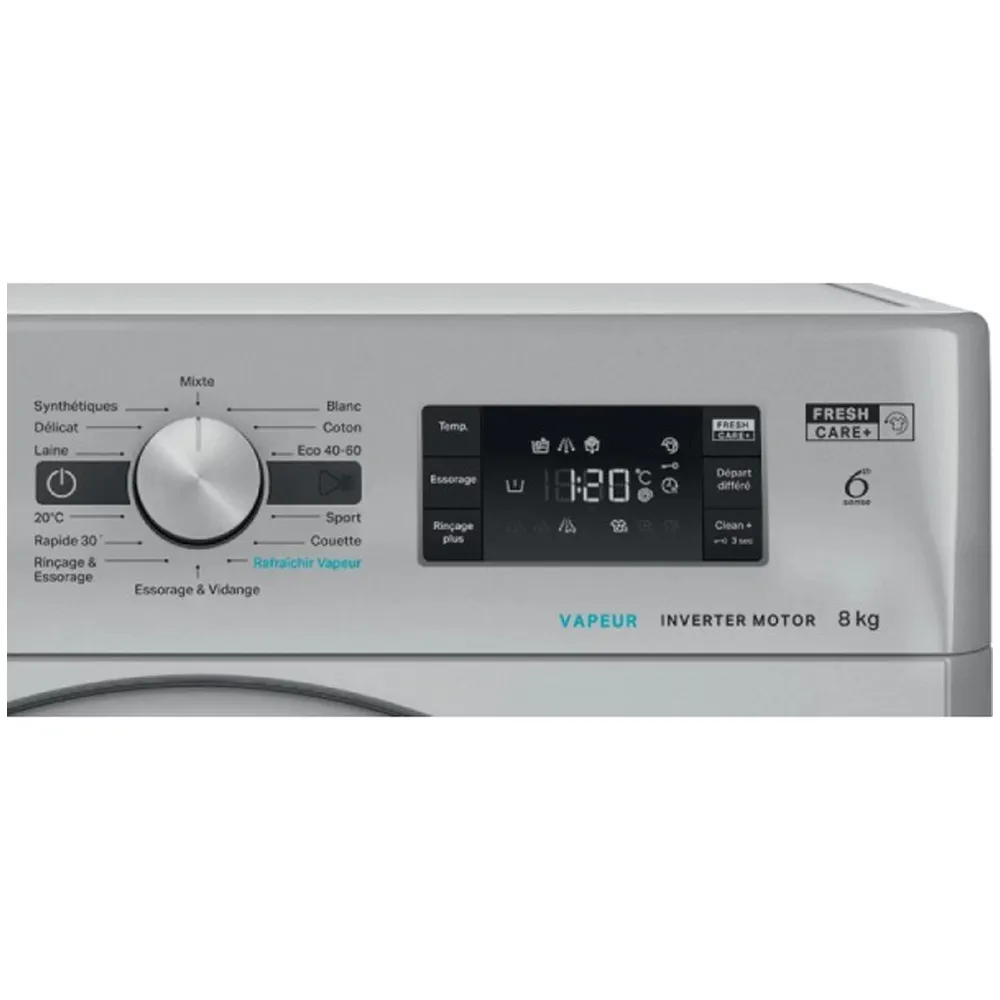 Machine À Laver Automatique WHIRLPOOL 8Kg FFWB8248SBS Silver