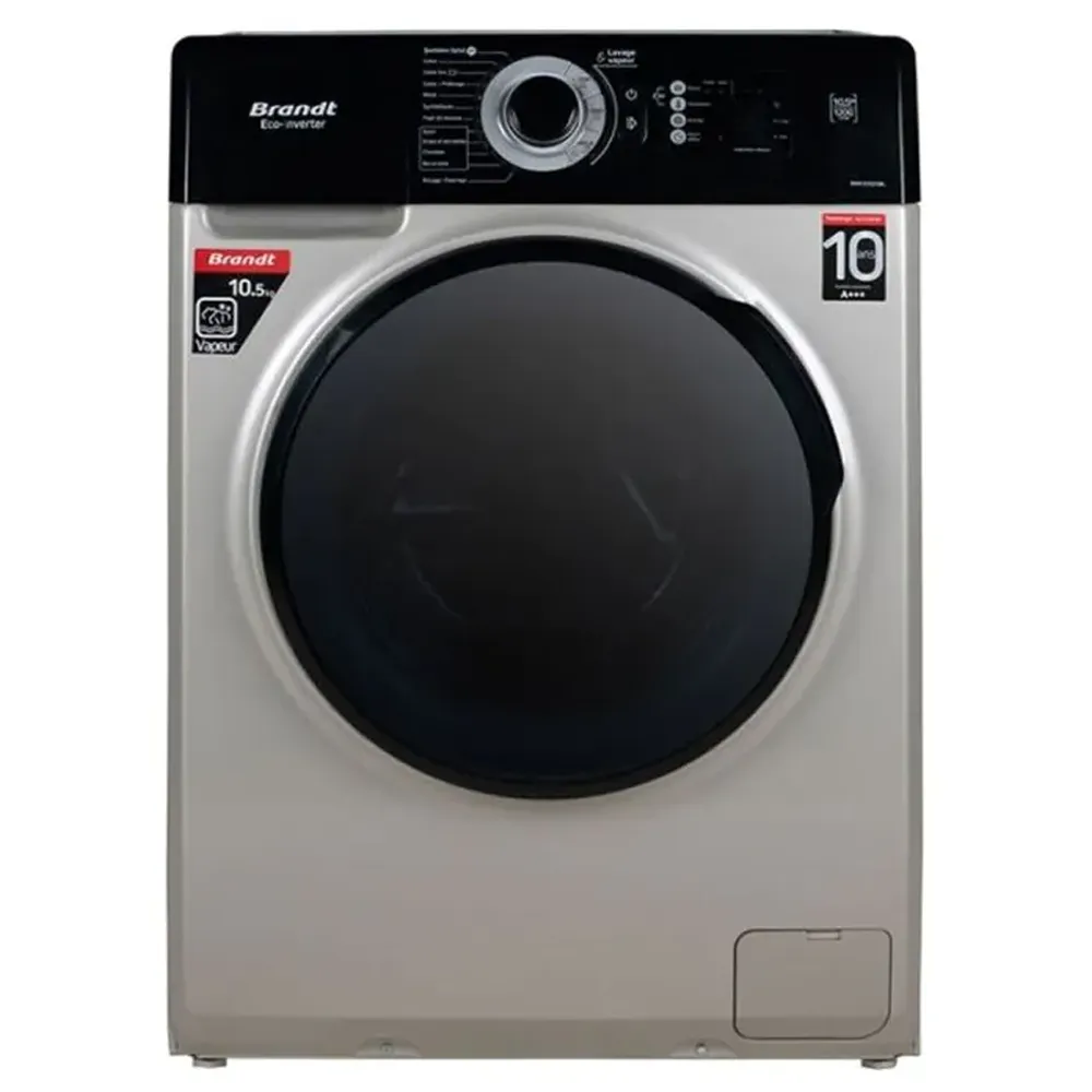 Machine À Laver Automatique BRANDT 10.5 Kg BAM102QVSBL Silver