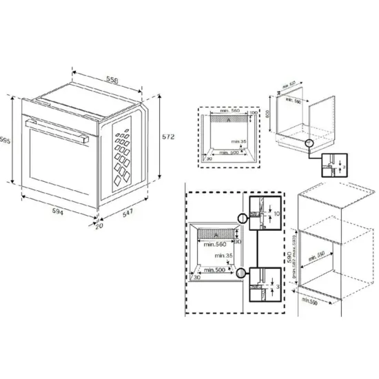 Four Encastrable Électrique BEKO BBIE13300XD 72 Litres Noir