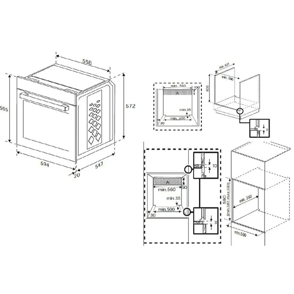 Four Encastrable Électrique BEKO BBIE13300XD 72 Litres Noir