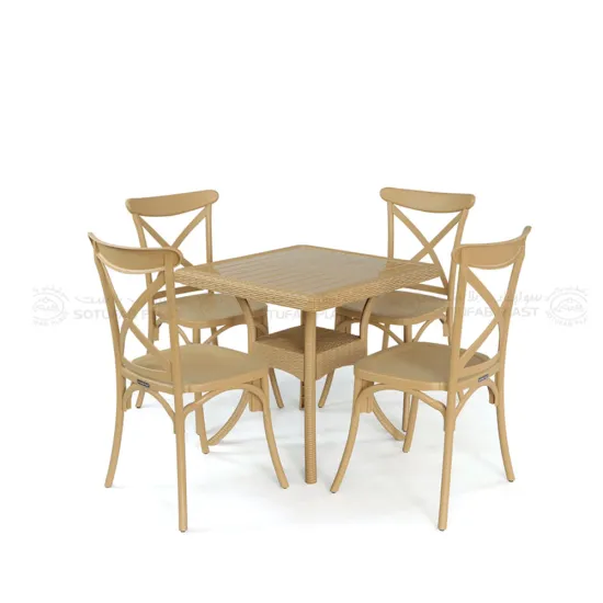 Pack Champs Elysées 4 places Table + 4 chaises BROOKLYN