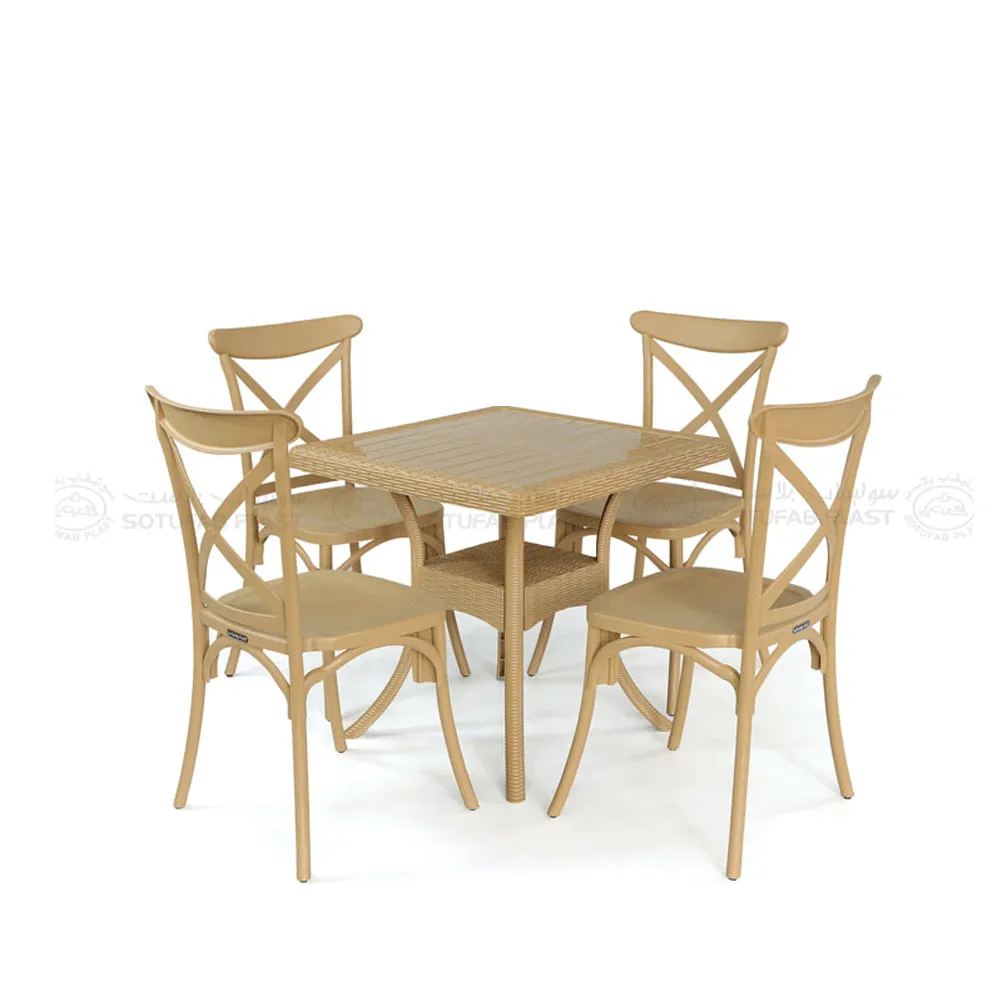 Pack Champs Elysées 4 places Table + 4 chaises BROOKLYN