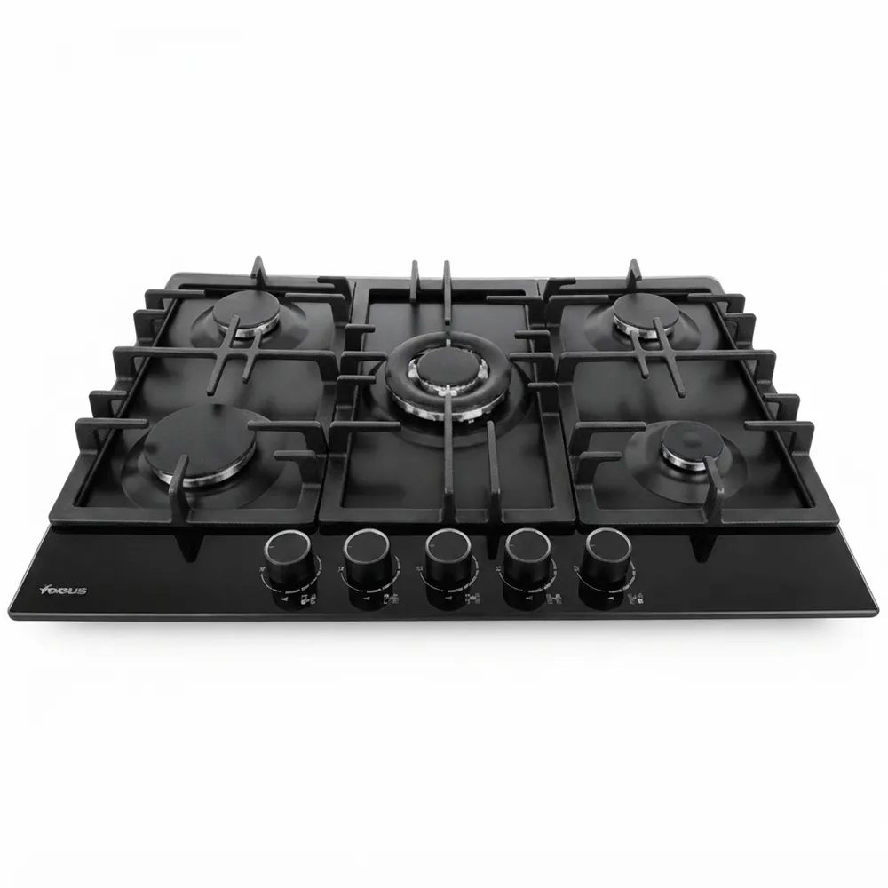 Plaque De Cuisson FOCUS F8011BS 5 Feux 66 cm Noir