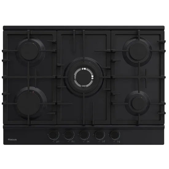 Plaque De Cuisson FOCUS F8011BS 5 Feux 66 cm Noir