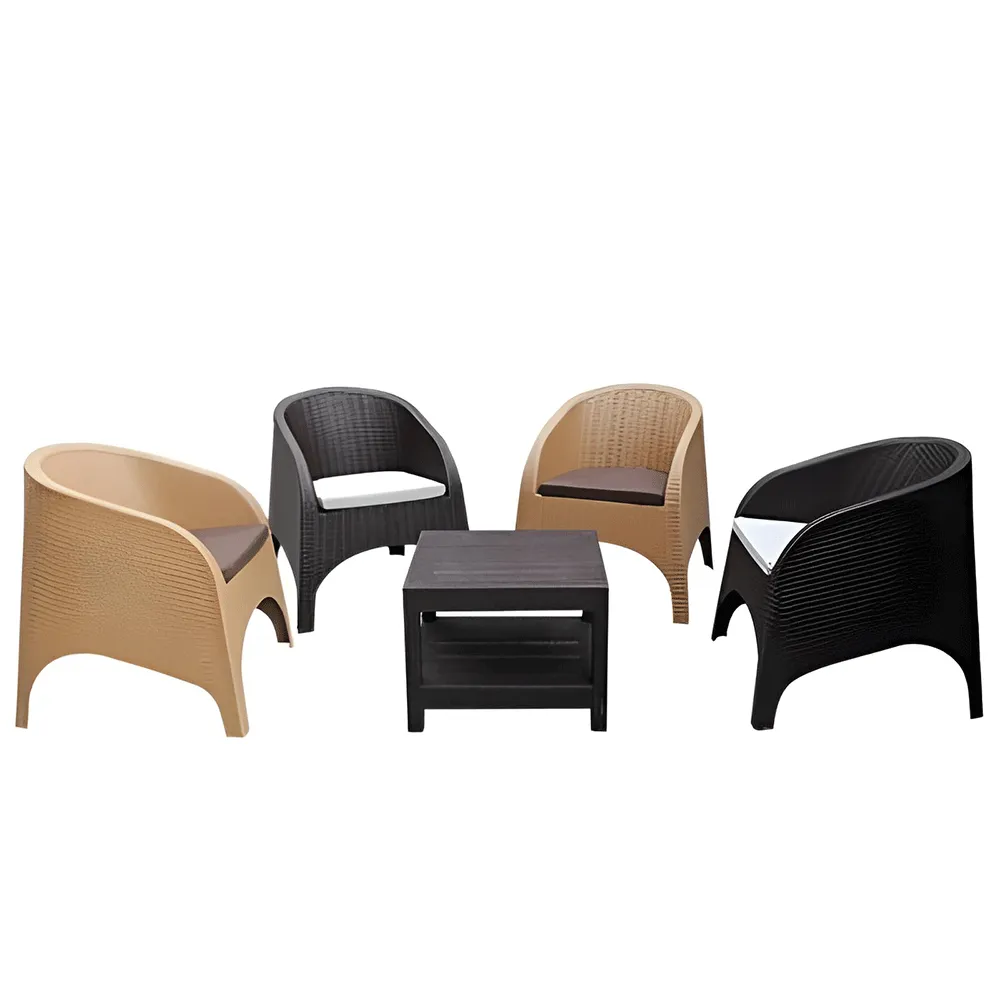Salon Le Pacha 4 Fauteuils + 4 Coussins +Table Byrsa
