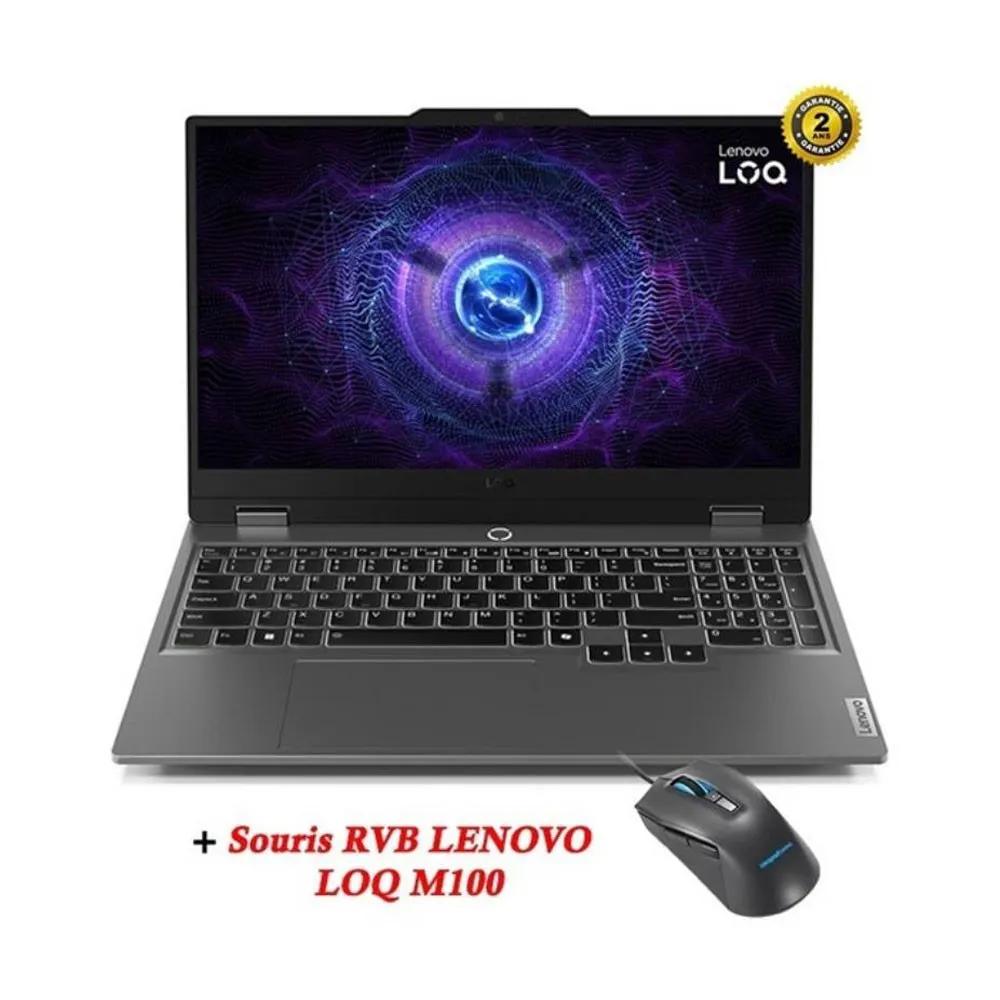 Pc Portable LENOVO LOQ-15IRX9 I5-13450HX 16Go 512Go SSD RTX4050 6Go Gris