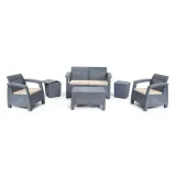 Salon Carthage 6 Places + Table Base