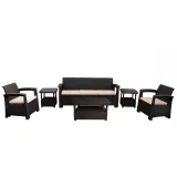 Salon SYPHAX 5 places + Table Base + 2 Tables Coin