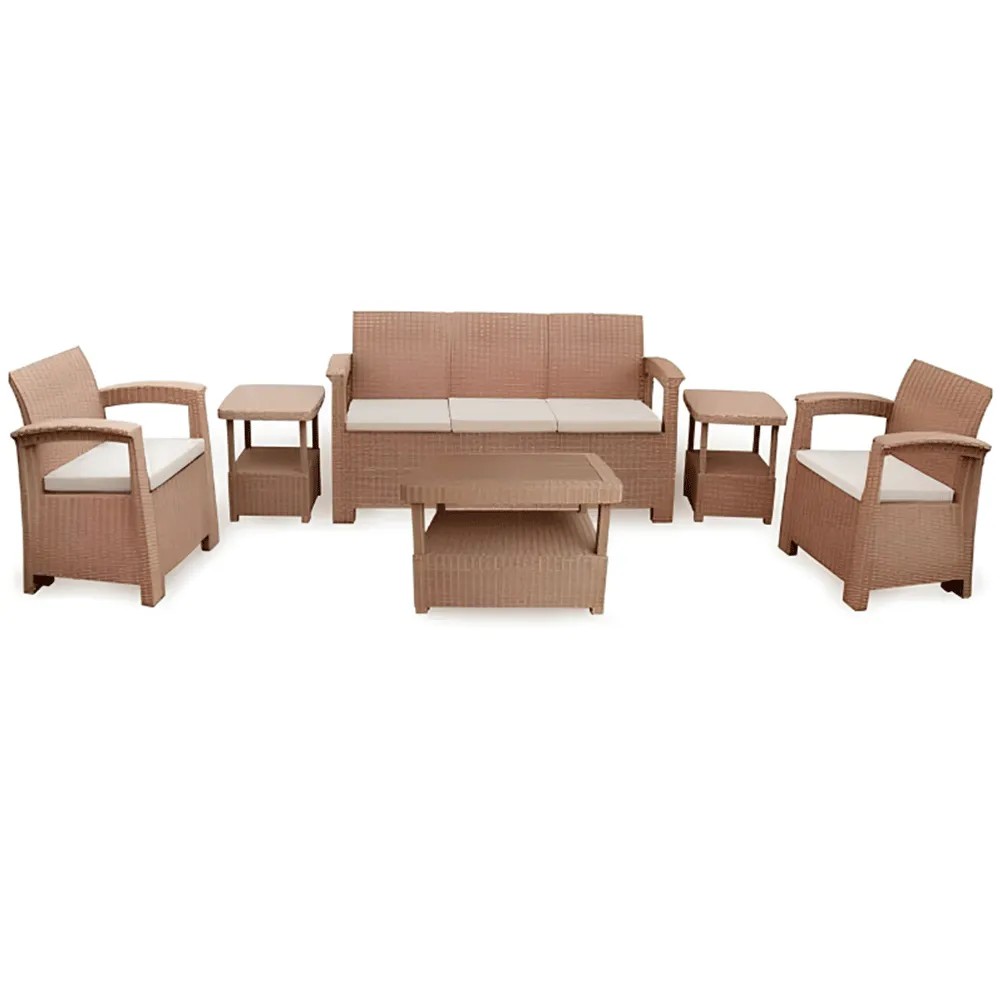 Salon SYPHAX 5 places + Table Base + 2 Tables Coin