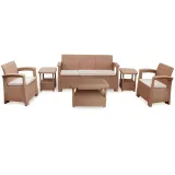 Salon SYPHAX 5 places + Table Base + 2 Tables Coin