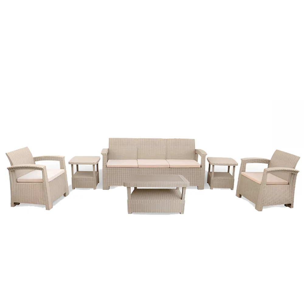 Salon SYPHAX 5 places + Table Base + 2 Tables Coin