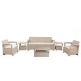 Salon SYPHAX 5 places + Table Base + 2 Tables Coin