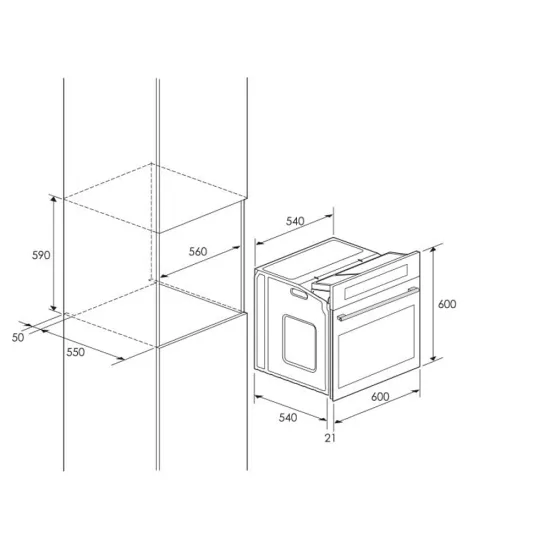 Four Electrique Encastrable FOCUS F525X 56 Litres 60 Cm Inox