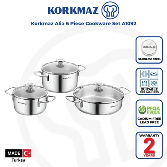 Batterie de cuisine KORKMAZ A1092 Alia 6 pièces