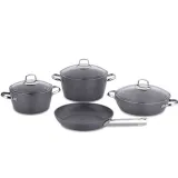 Batterie de Cuisine KORKMAZ 7 Pièces NEA-A2892 Granite Gris