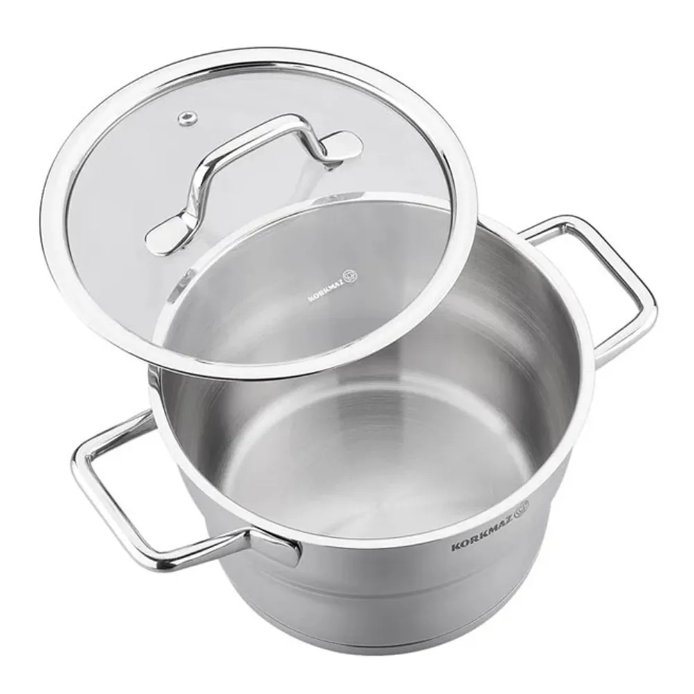 Batterie de Cuisine KORKMAZ Estima A1957 8 Pièces Inox