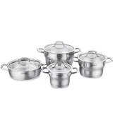 Batterie de Cuisine KORKMAZ Estima A1957 8 Pièces Inox