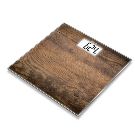 Pèse Personne en verre BEURER 150 Kg GS203 Bois