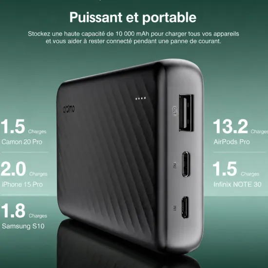 Power Bank ORAIMO 10000 MAh Noir