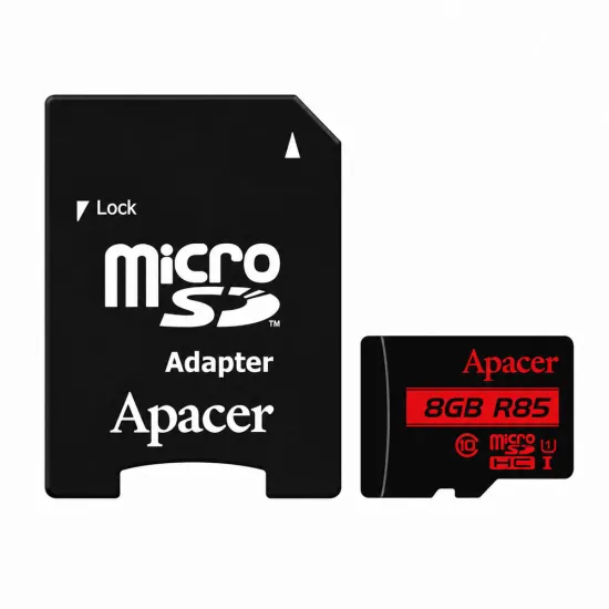 Carte mémoire APACER micro SD+adaptateur 8Go Class10