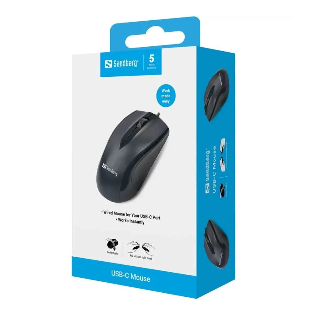 Souris Optique Filaire SANDBERG Pro USB-C 3D Noir