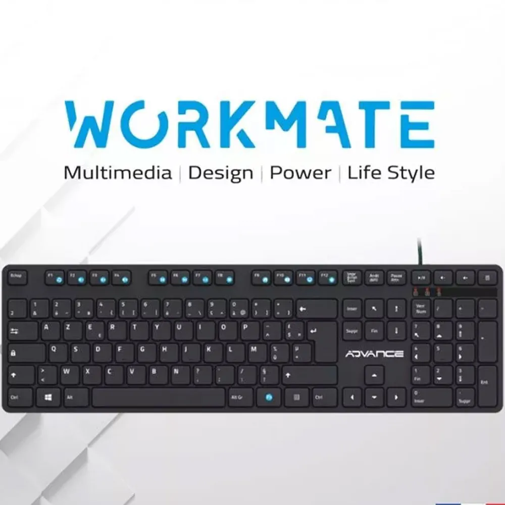 Clavier ADVANCE USB Silencieux Noir